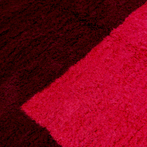 Moroccan Wool Rug, Red Geometric Berber Rug, Handmade White Area Carpet, Modern Plush Moroccan Rug