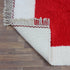 Moroccan Wool Rug, Red Geometric Berber Rug, Handmade White Area Carpet, Modern Plush Moroccan Rug