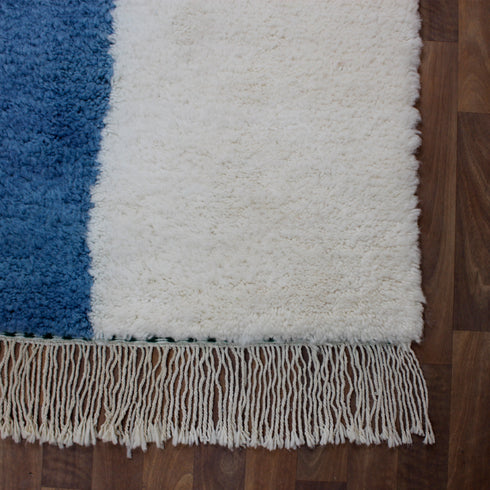 Moroccan Wool Rug, Abstract Geometric Berber Rug, Orange Blue Green Handmade Area Carpet, Modern Art Rug