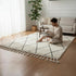 Moroccan Wool Rug, Black White Diamond Berber Rug, Handmade Beni Ourain Area Carpet, Boho Wool Rug