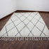 Moroccan Wool Rug, Black White Diamond Berber Rug, Handmade Beni Ourain Area Carpet, Boho Wool Rug