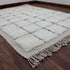 Moroccan Wool Rug, Black White Grid Berber Rug, Handmade Checkered Area Carpet, Minimalist Beni Ourain Rug