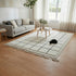 Moroccan Wool Rug, Black White Grid Berber Rug, Handmade Checkered Area Carpet, Minimalist Beni Ourain Rug