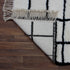 Moroccan Wool Rug, Black White Grid Berber Rug, Handmade Checkered Area Carpet, Minimalist Wool Rug