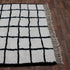 Moroccan Wool Rug, Black White Grid Berber Rug, Handmade Checkered Area Carpet, Minimalist Wool Rug