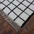 Moroccan Wool Rug, Black White Grid Berber Rug, Handmade Checkered Area Carpet, Minimalist Wool Rug