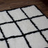 Moroccan Wool Rug, Black White Grid Berber Rug, Handmade Checkered Area Carpet, Minimalist Wool Rug
