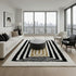 Moroccan Wool Rug, Geometric Berber Rug, Black Beige White Handmade Area Carpet, Modern Plush Rug