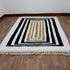 Moroccan Wool Rug, Geometric Berber Rug, Black Beige White Handmade Area Carpet, Modern Plush Rug