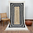 Moroccan Wool Rug, Geometric Berber Rug, Black Beige White Handmade Area Carpet, Modern Plush Rug