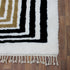 Moroccan Wool Rug, Geometric Berber Rug, Black Beige White Handmade Area Carpet, Modern Plush Rug