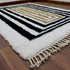 Moroccan Wool Rug, Geometric Berber Rug, Black Beige White Handmade Area Carpet, Modern Plush Rug