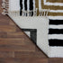 Moroccan Wool Rug, Geometric Berber Rug, Black Beige White Handmade Area Carpet, Modern Plush Rug