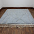 Moroccan Wool Rug, Gray Berber Rug, Abstract Ivory Line Area Carpet, Handmade Minimalist Beni Ourain Rug