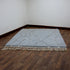 Moroccan Wool Rug, Gray Berber Rug, Abstract Ivory Line Area Carpet, Handmade Minimalist Beni Ourain Rug