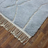 Moroccan Wool Rug, Gray Berber Rug, Abstract Ivory Line Area Carpet, Handmade Minimalist Beni Ourain Rug