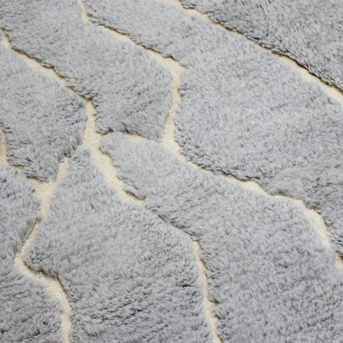 Moroccan Wool Rug, Gray Berber Rug, Abstract Ivory Line Area Carpet, Handmade Minimalist Beni Ourain Rug