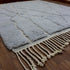 Moroccan Wool Rug, Gray Berber Rug, Abstract Ivory Line Area Carpet, Handmade Minimalist Beni Ourain Rug