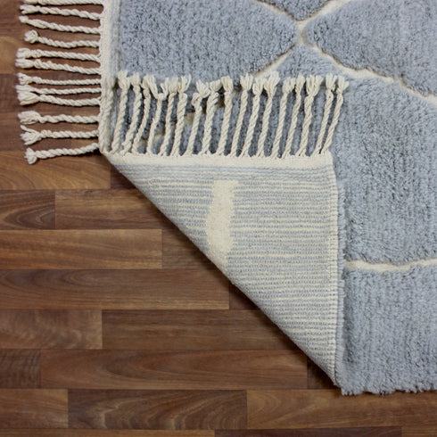 Moroccan Wool Rug, Gray Berber Rug, Abstract Ivory Line Area Carpet, Handmade Minimalist Beni Ourain Rug