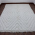 Moroccan Wool Rug, Ivory Beni Ourain Rug, Geometric Diamond Berber Carpet, Handmade Area Rug