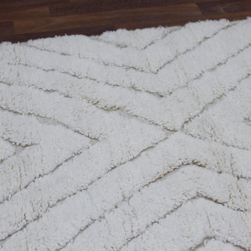 Moroccan Wool Rug, Ivory Beni Ourain Rug, Geometric Diamond Berber Carpet, Handmade Area Rug