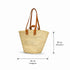 Moroccan straw basket with flat leather handles