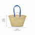 Moroccan straw basket with long leather handles