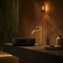 Novato Minimalist Single-Hole Bathroom Faucet – Unlacquered Brass