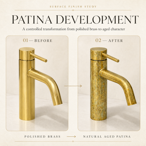 Novato Minimalist Single-Hole Bathroom Faucet – Unlacquered Brass