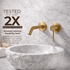 Oslo Cylindrical Wall-Mount Bathroom Faucet with Single Lever – Unlacquered Brass