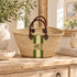 Personalized Straw Basket Bag, Custom Monogram Beach Tote, Handmade Moroccan Woven Market Bag, Embroidered Basket