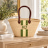 Personalized Straw Basket Bag, Monogram Beach Tote, Handmade Moroccan Raffia Bag, Custom Initials Summer Bag