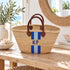 Personalized Straw Basket Bag, Custom Monogram Beach Tote, Handmade Moroccan Woven Market Bag, Embroidered Basket