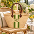 Personalized Straw Basket Bag, Monogram Beach Tote, Handmade Moroccan Raffia Bag, Custom Initials Summer Bag