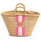 Personalized Moroccan Straw Basket Bag, Handmade Woven Beach Tote, Custom Initials, Boho Summer Market Bag