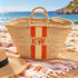 Personalized Moroccan Straw Basket Bag, Handmade Woven Beach Tote, Custom Initials, Boho Summer Market Bag