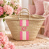 Personalized Moroccan Straw Basket Bag, Handmade Woven Beach Tote, Custom Initials, Boho Summer Market Bag
