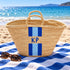 Personalized Moroccan Straw Basket Bag, Handmade Woven Beach Tote, Custom Initials, Boho Summer Market Bag