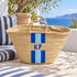 Personalized Moroccan Straw Basket Bag, Handmade Woven Beach Tote, Custom Initials, Boho Summer Market Bag