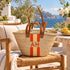 Personalized Straw Basket Bag, Custom Monogram Beach Tote, Handmade Moroccan Woven Bag with Leather Handles