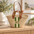 Personalized Straw Basket Bag, Custom Monogram Beach Tote, Handmade Moroccan Woven Bag with Leather Handles