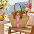 Personalized Straw Basket Bag, Custom Monogram Beach Tote, Handmade Moroccan Woven Bag with Leather Handles