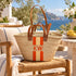 Personalized Straw Basket Bag, Custom Monogram Beach Tote, Handmade Moroccan Woven Bag with Leather Handles