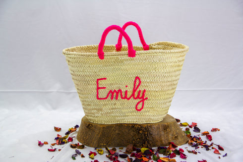 Personalized Straw Beach Bag: Monogrammed Wedding Guest Tote, gift for her him