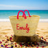 Personalized Straw Beach Bag: Monogrammed Wedding Guest Tote, gift for her him