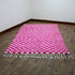 Pink Checkered Rug, Moroccan Wool Rug, Handmade Berber Rug, Checkerboard Area Rug, Beni Ourain Carpet