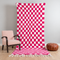 Pink Checkered Rug, Moroccan Wool Rug, Handmade Berber Rug, Checkerboard Area Rug, Beni Ourain Carpet