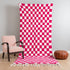 Pink Checkered Rug, Moroccan Wool Rug, Handmade Berber Rug, Checkerboard Area Rug, Beni Ourain Carpet