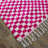 Pink Checkered Rug, Moroccan Wool Rug, Handmade Berber Rug, Checkerboard Area Rug, Beni Ourain Carpet