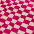 Pink Checkered Rug, Moroccan Wool Rug, Handmade Berber Rug, Checkerboard Area Rug, Beni Ourain Carpet